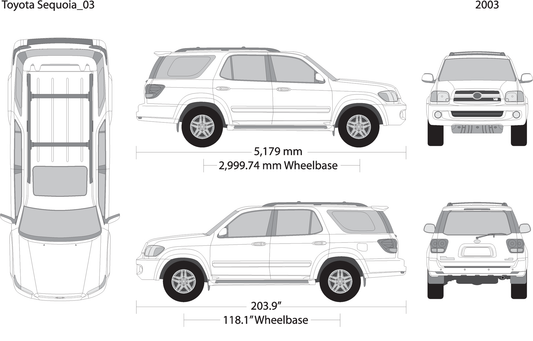 2003 Toyota Sequoia V03 Vehicle Wrap Template