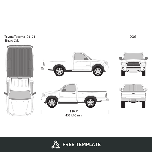 2003 Toyota Tacoma free vector vehicle wrap template - GravBase