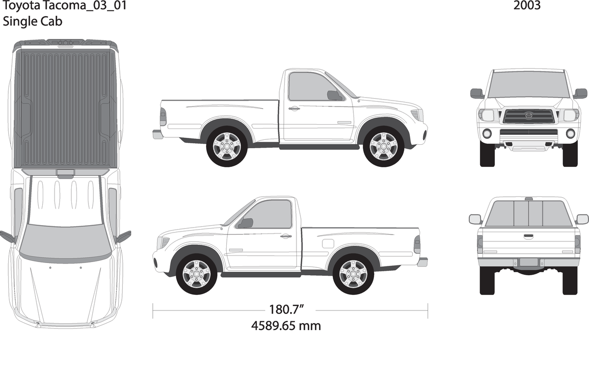 2003 Toyota Tacoma V01 Vehicle Wrap Template