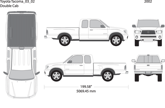 2003 Toyota Tacoma V02 Vehicle Wrap Template