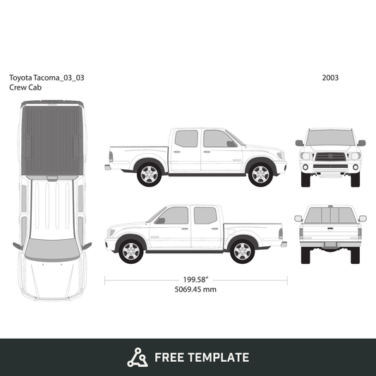 2003 Toyota Tacoma free vector vehicle wrap template - GravBase