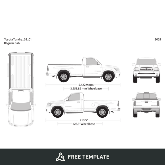 2003 Toyota Tundra free vector vehicle wrap template - GravBase