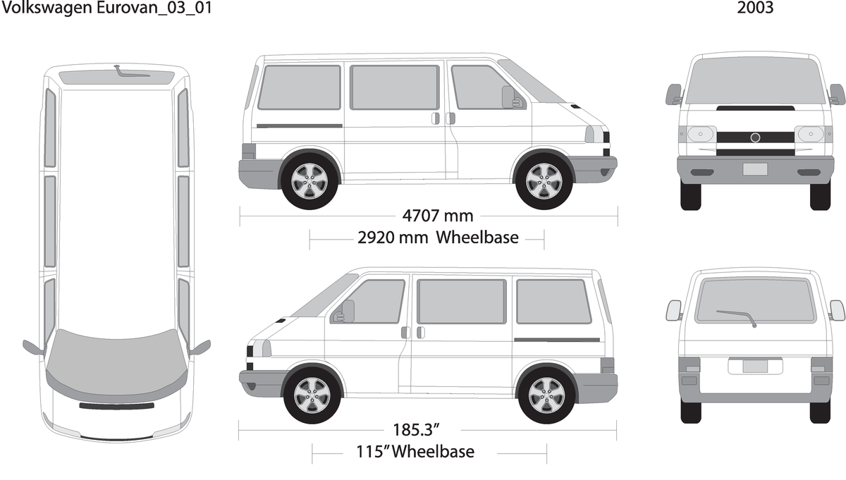 2003 Volkswagen Eurovan V01 Vehicle Wrap Template
