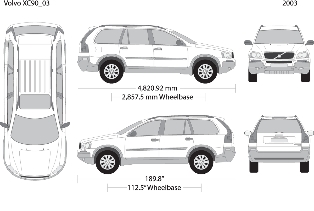 2003 Volvo Xc90 V03 Vehicle Wrap Template
