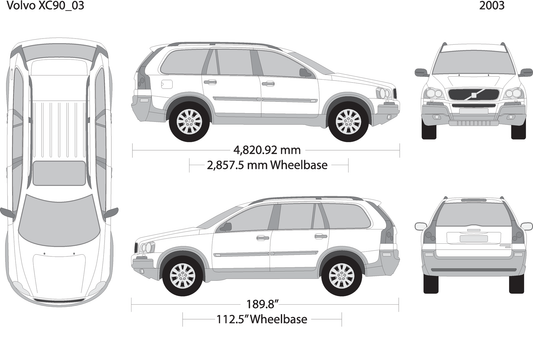 2003 Volvo Xc90 V03 Vehicle Wrap Template