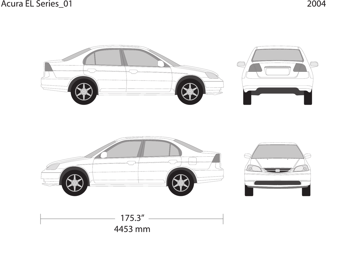 2004 Acura EL vector wrap template, Design-Ready PDF - GravBase
