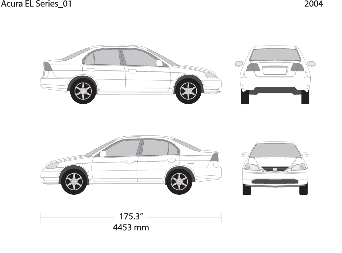 2004 Acura El V01 Vehicle Wrap Template