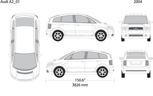 2004 Audi A2 V01 Vehicle Wrap Template