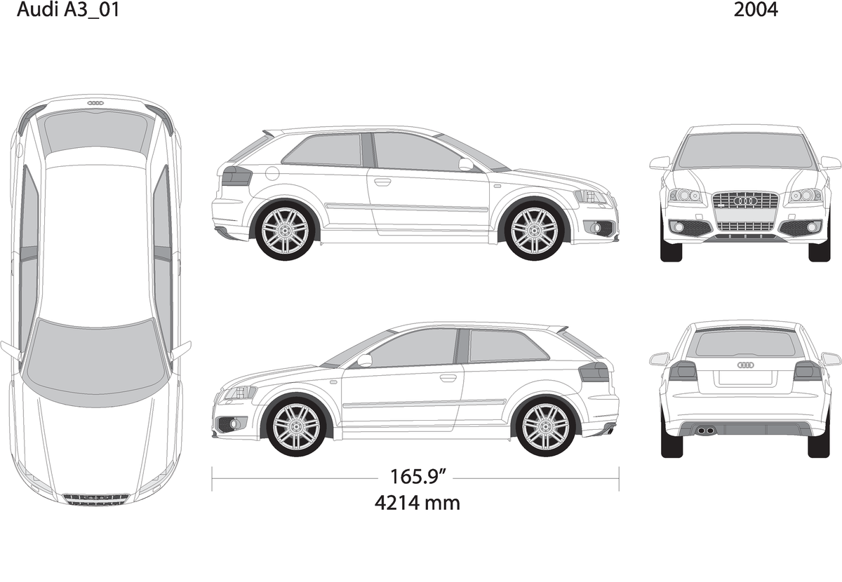 2004 Audi A3 V01 Vehicle Wrap Template