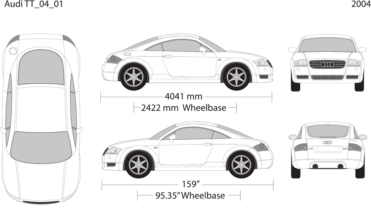 2004 Audi TT vector wrap template, Design-Ready PDF - GravBase