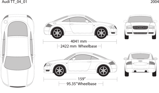 2004 Audi TT vector wrap template, Design-Ready PDF - GravBase
