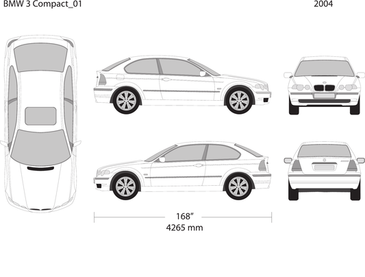 2004 BMW 3 vector wrap template V01, Design-Ready PDF - GravBase