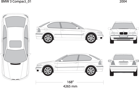 2004 Bmw 3 V01 Vehicle Wrap Template