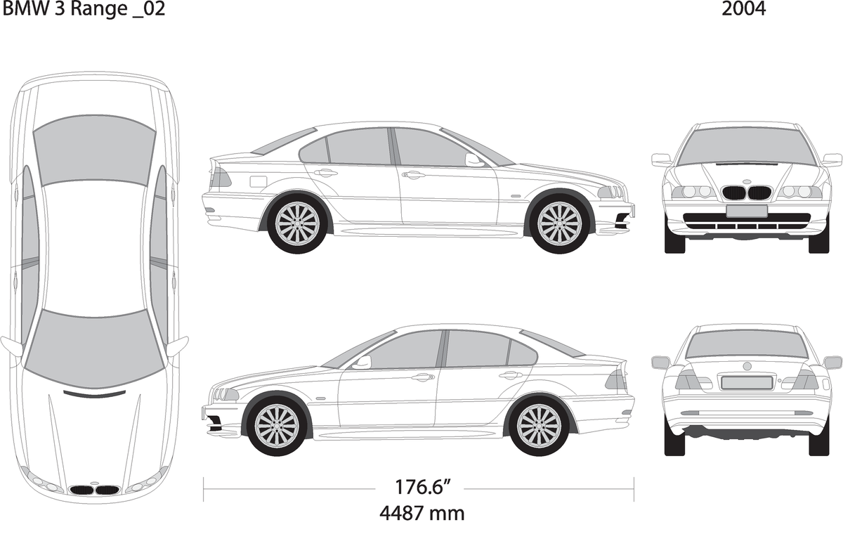 2004 Bmw 3 V02 Vehicle Wrap Template