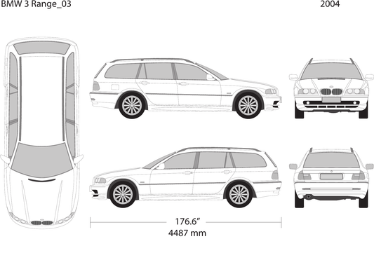 2004 BMW 3 vector wrap template V03, Design-Ready PDF - GravBase