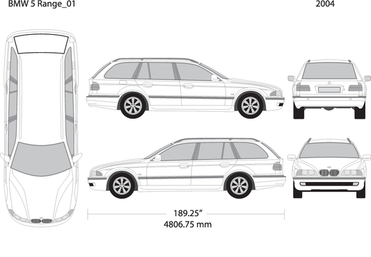 2004 Bmw 5 V01 Vehicle Wrap Template