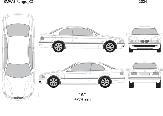 2004 Bmw 5 V02 Vehicle Wrap Template