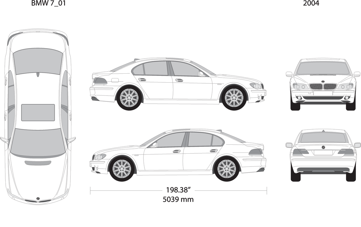 2004 Bmw 7 V01 Vehicle Wrap Template