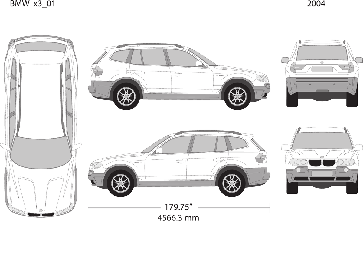 2004 BMW X3 vector wrap template, Design-Ready PDF - GravBase