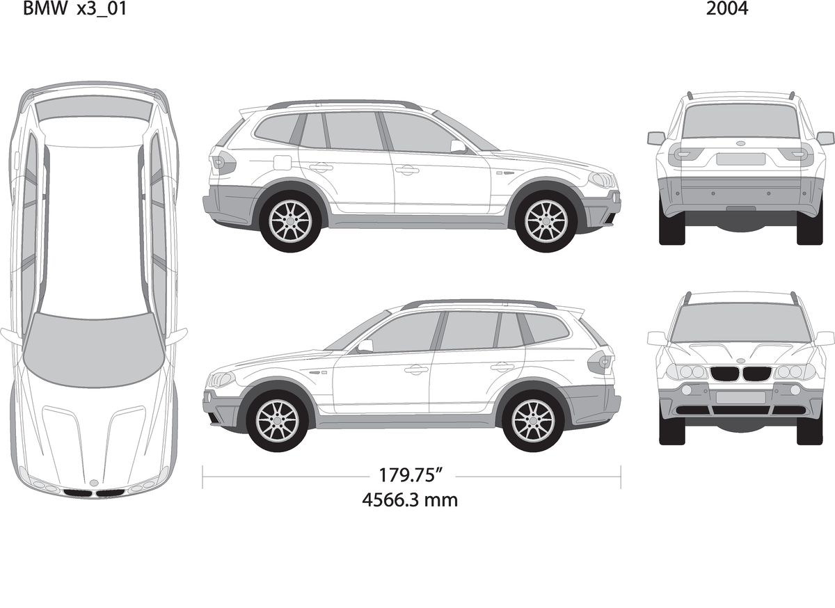 2004 Bmw X3 V04 Vehicle Wrap Template