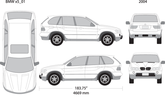 2004 Bmw X5 V01 Vehicle Wrap Template