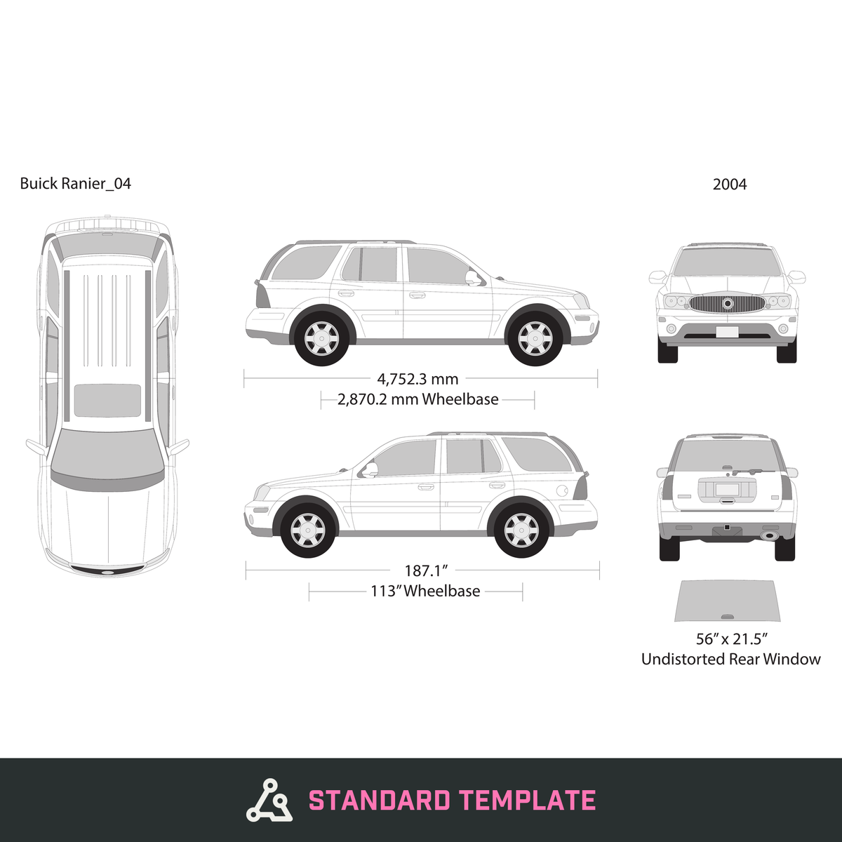 2004 Buick Ranier vector wrap template, Design-Ready PDF - GravBase