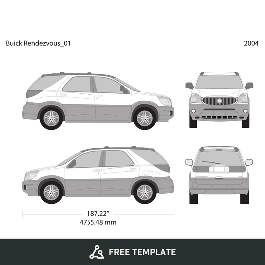 2004 Buick Rendezvous free vector vehicle wrap template - GravBase