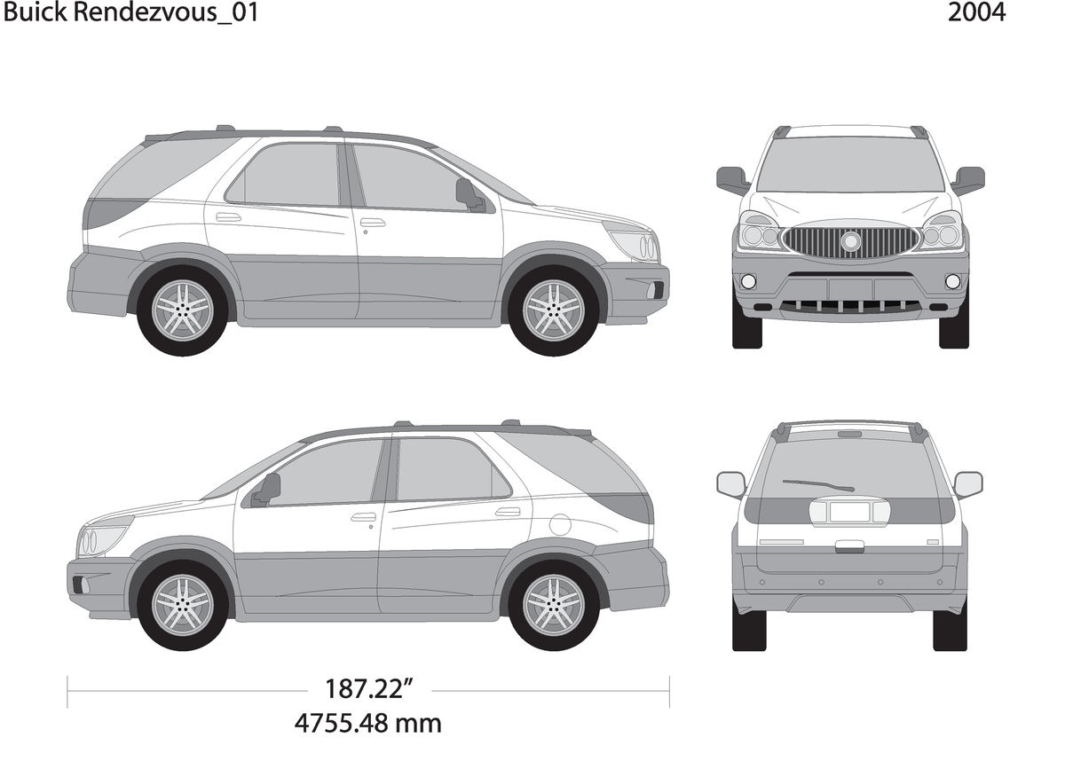 2004 Buick Rendezvous V01 Vehicle Wrap Template