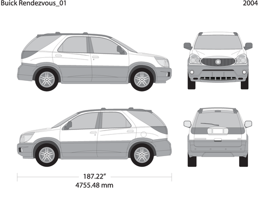 2004 Buick Rendezvous V01 Vehicle Wrap Template