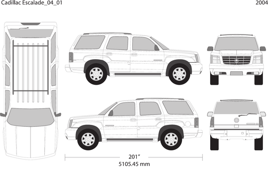 2004 Cadillac Escalade Vector Wrap Template - GravBase