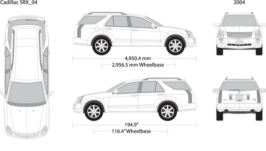 2004 Cadillac Srx V04 Vehicle Wrap Template