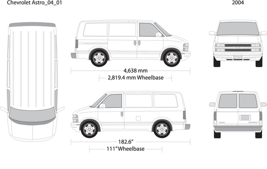 2004 Chevy Astro V01 Vehicle Wrap Template