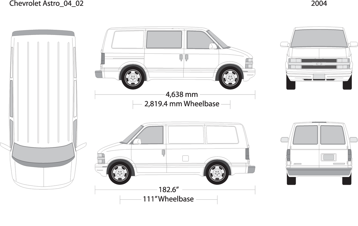 2004 Chevy Astro V02 Vehicle Wrap Template