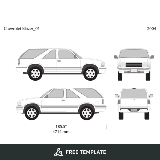 2004 Chevy Blazer free vector vehicle wrap template - GravBase