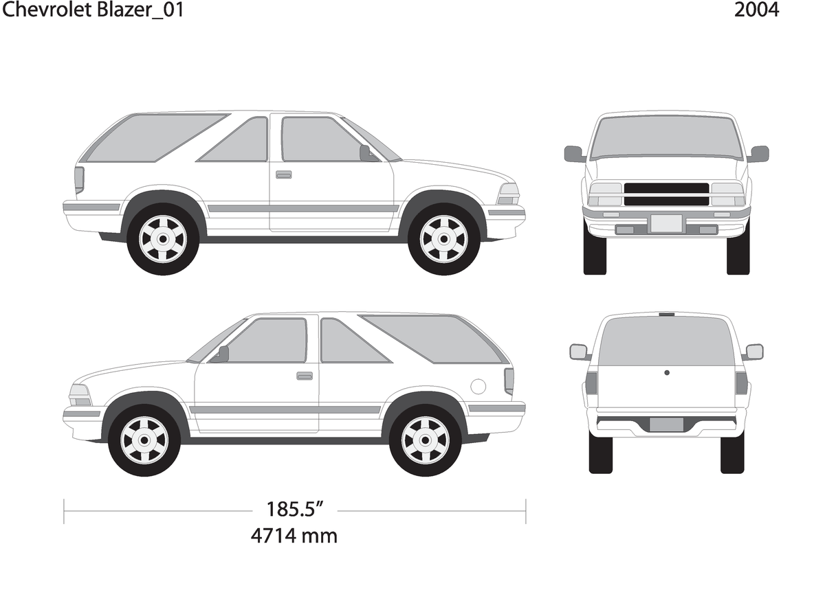 2004 Chevy Blazer V01 Vehicle Wrap Template