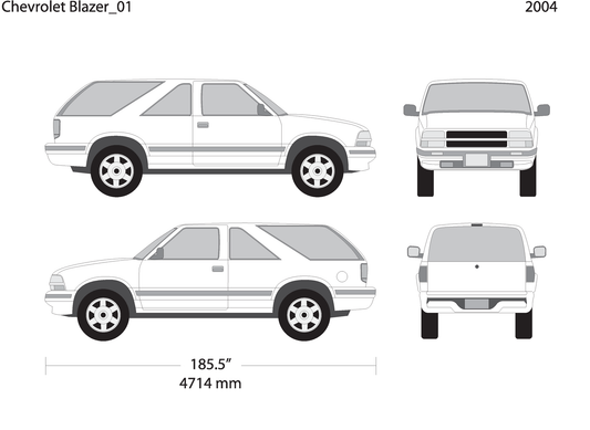 2004 Chevy Blazer V01 Vehicle Wrap Template