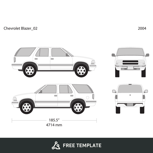 2004 Chevy Blazer free vector vehicle wrap template - GravBase