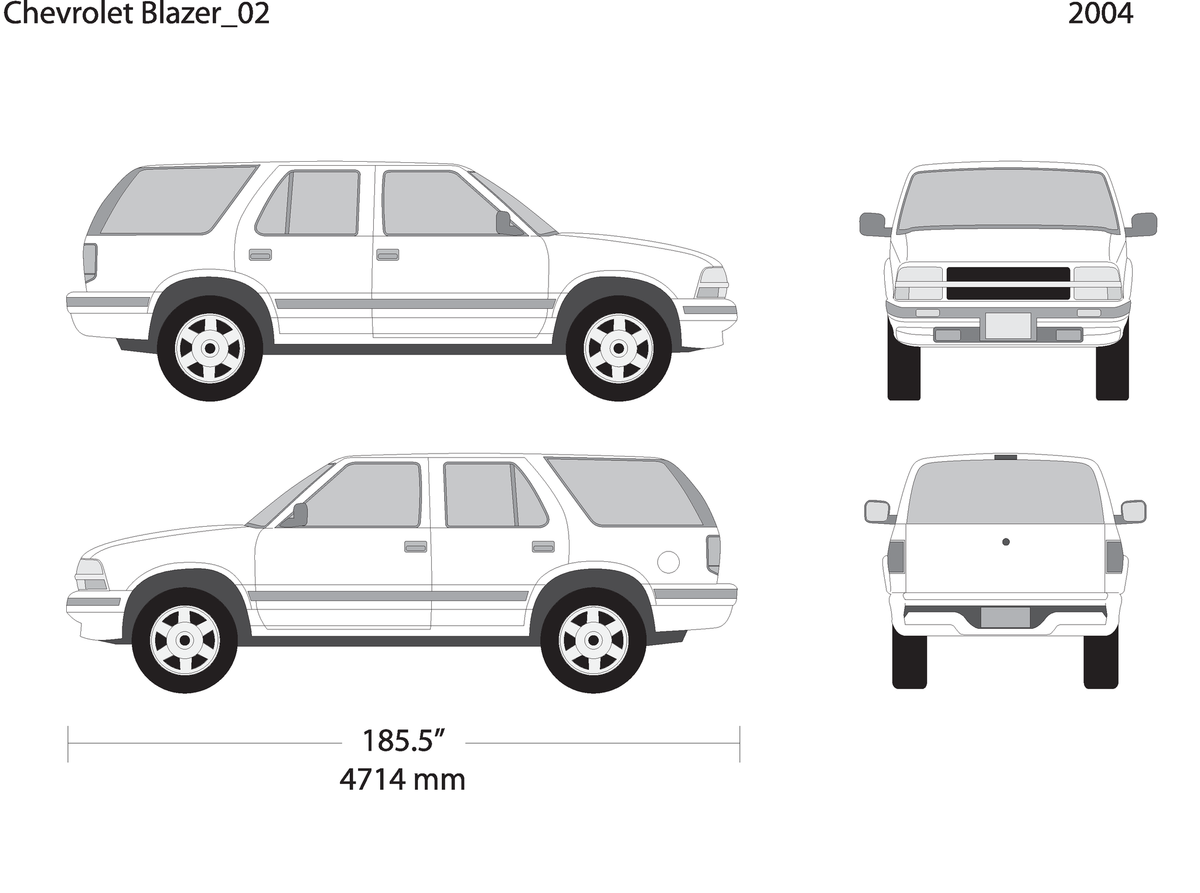 2004 Chevy Blazer V02 Vehicle Wrap Template