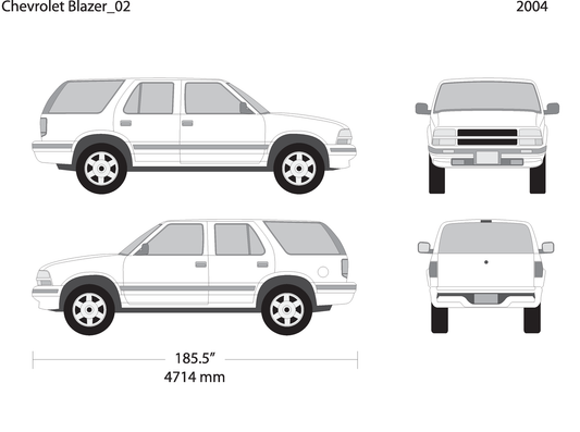 2004 Chevy Blazer V02 Vehicle Wrap Template