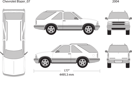2004 Chevy Blazer vector wrap template V07, Design-Ready PDF - GravBase