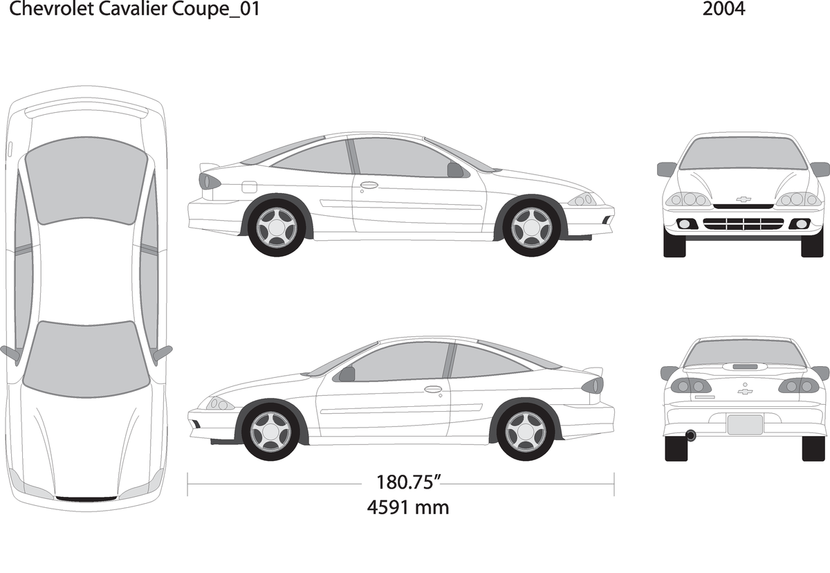 2004 Chevy Cavalier V01 Vehicle Wrap Template