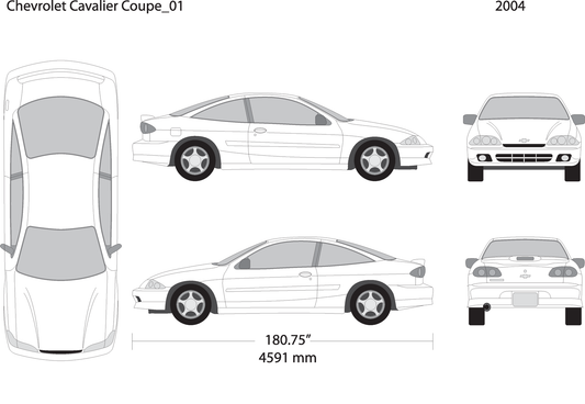 2004 Chevy Cavalier V01 Vehicle Wrap Template