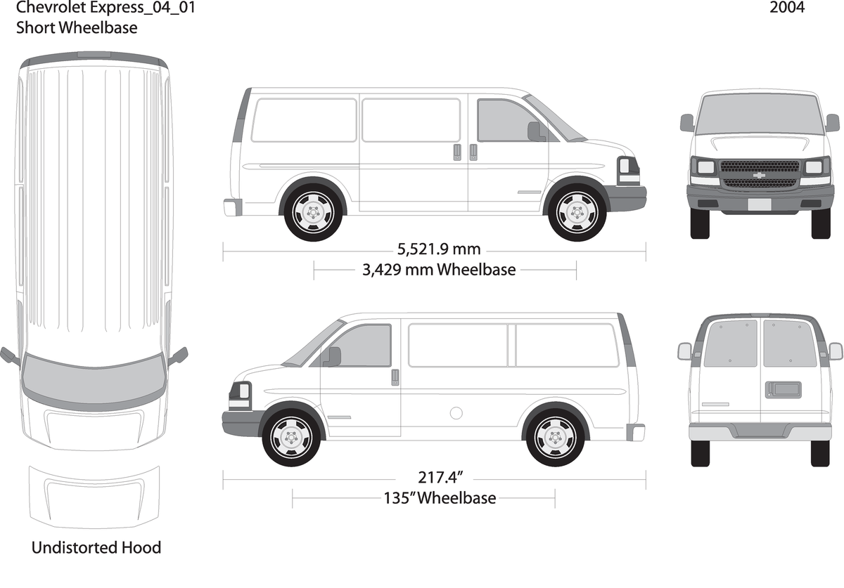 2004 Chevy Express V01 Vehicle Wrap Template