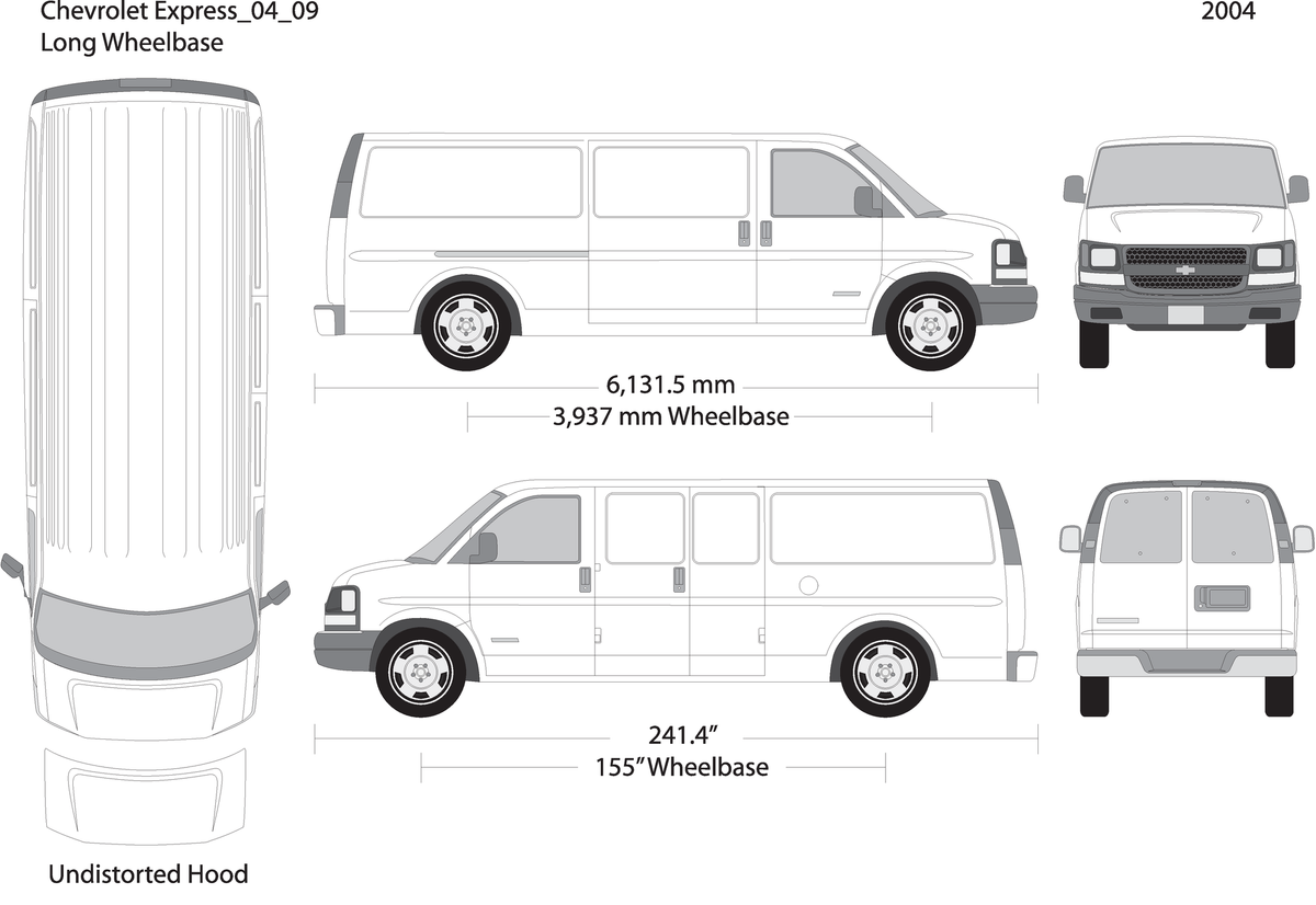 2004 Chevy Express V09 Vehicle Wrap Template
