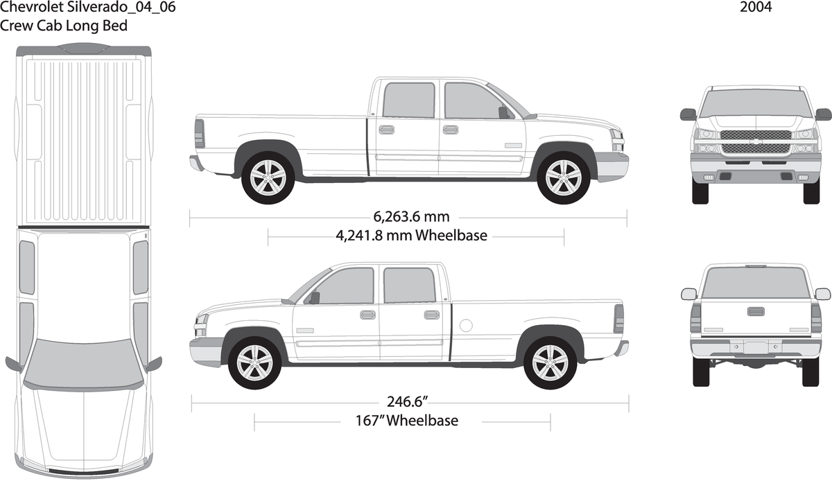 2004 Chevy Silverado 1500 V06 Vehicle Wrap Template