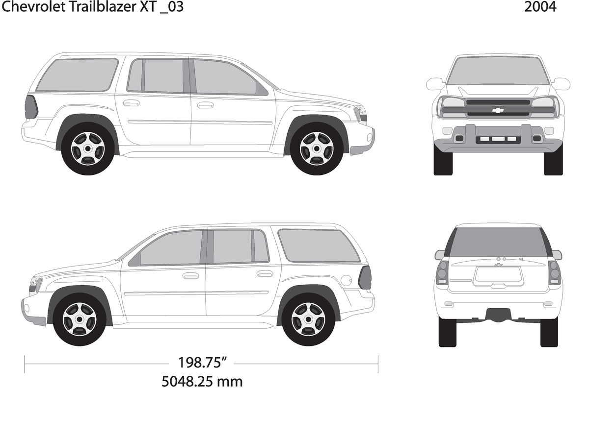 2004 Chevy Trailblazer V03 Vehicle Wrap Template