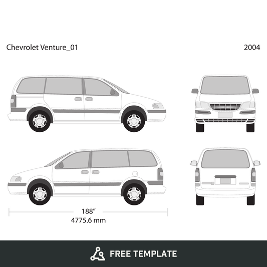2004 Chevy Venture free vector vehicle wrap template - GravBase