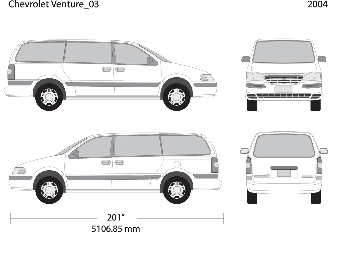 2004 Chevy Venture V03 Vehicle Wrap Template