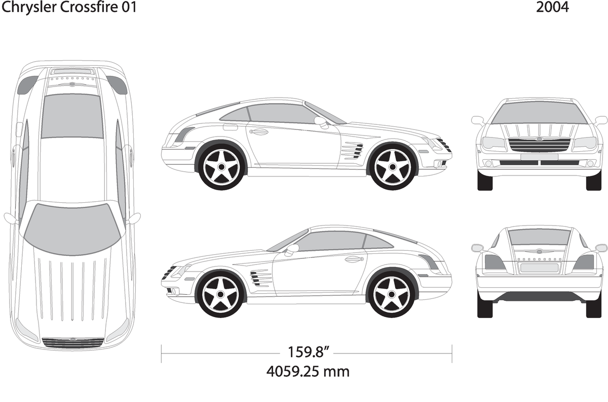 2004 Chrysler Crossfire V01 Vehicle Wrap Template