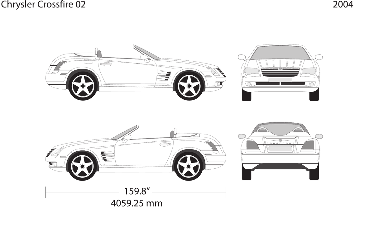 2004 Chrysler Crossfire vector wrap template V02, Design-Ready PDF - GravBase